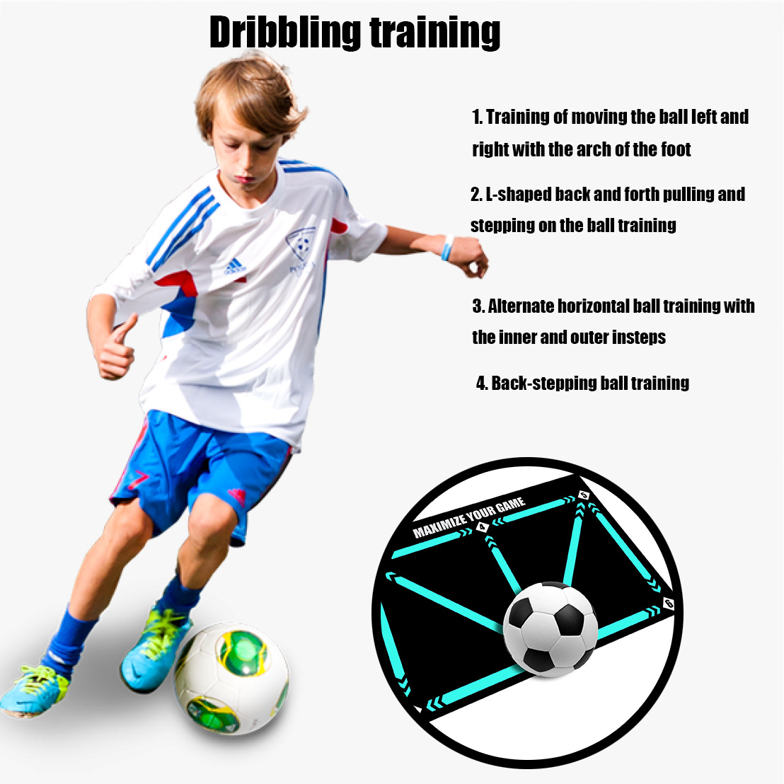 Premium GILWHYN Pro Soccer Footwork Training Mat